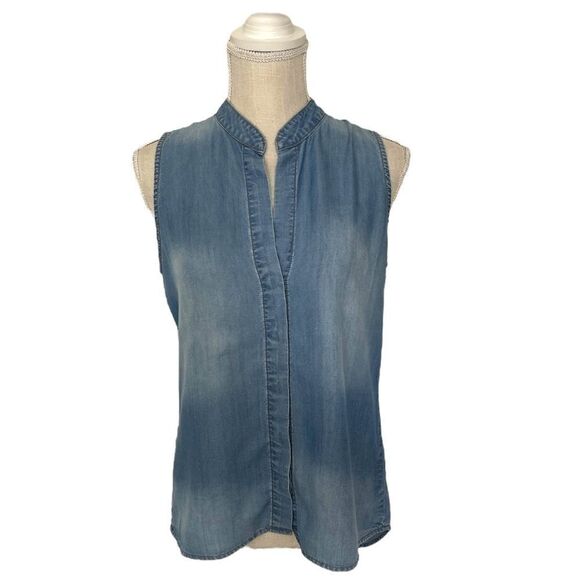 Anthropologie Cloth & Stone Chambray Buttondown Tank Size XS - Picture 2 of 15